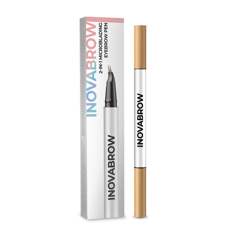 InovaBrow – Caneta de Sobrancelha 2 em 1 Que Recria o Efeito Microblading em Segundos e Sem Dor