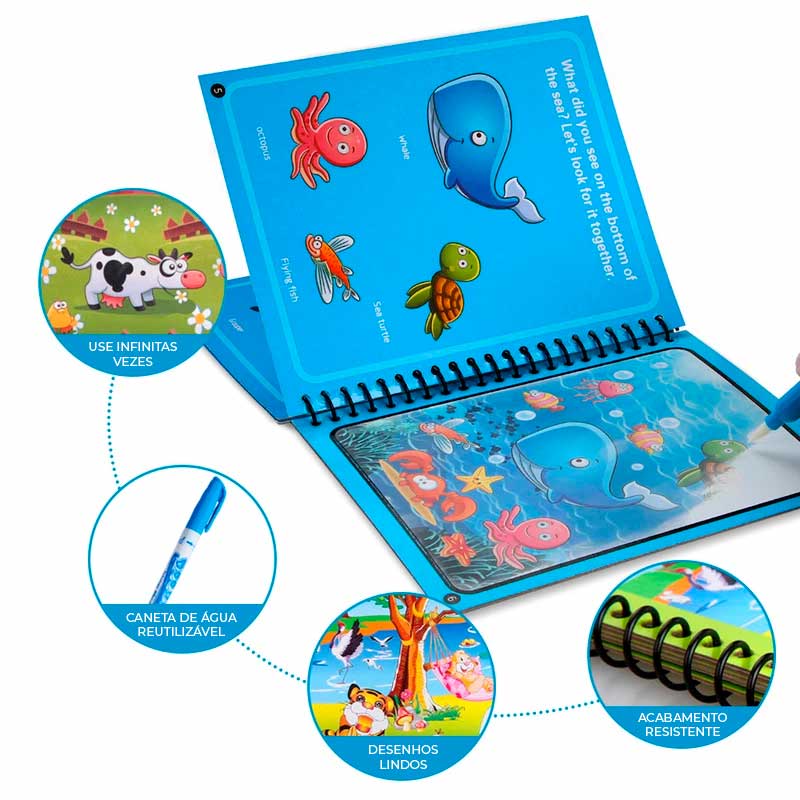 Livro De Colorir Com Água Mágico