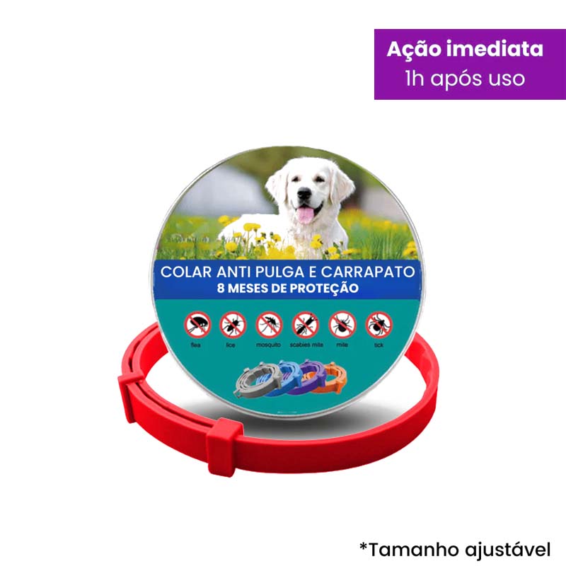 PetProtect - Colar Anti Pulgas e Carrapatos Que Protege Seu Pet Por Até 8 Meses [Compre 1 Leve 2]